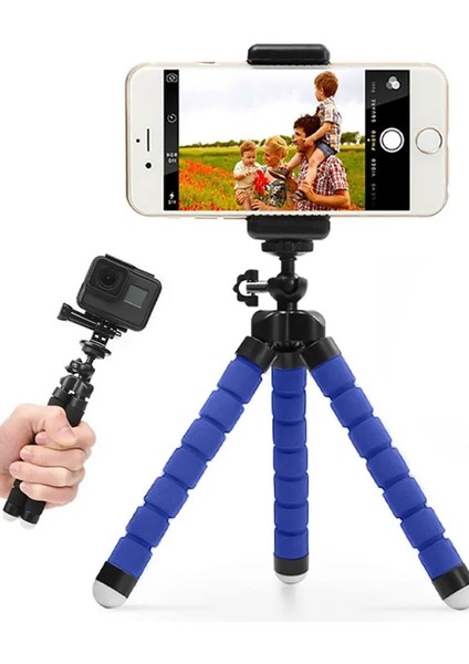 Cep Telefonları Gopro Kamera ve Makineler İçin Büyük Boy Sünger Ayaklı Akrobat Telefon Tutacağı