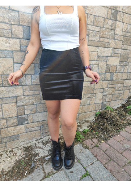 Butık Belı Lastıklı Kadıfe Etek fırsatları