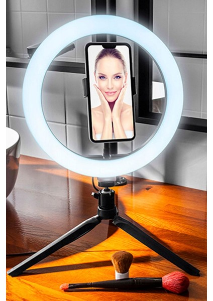 Youtuber Tiktok Çekim Işık Telefon Tutucu Makyaj Işığı Ring Light 8 Inç 20 cm Tripod fiyatları