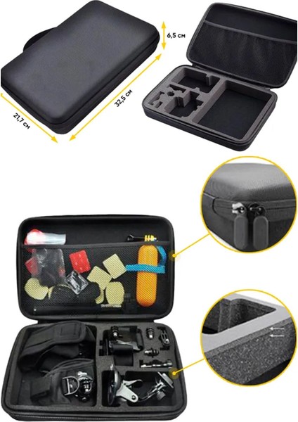 60in1 Aksiyon Kamera Aksesuar Seti Profesyonel Çekim Seti 60 Parça Çekim Aleti Özel Çantalı fiyatları