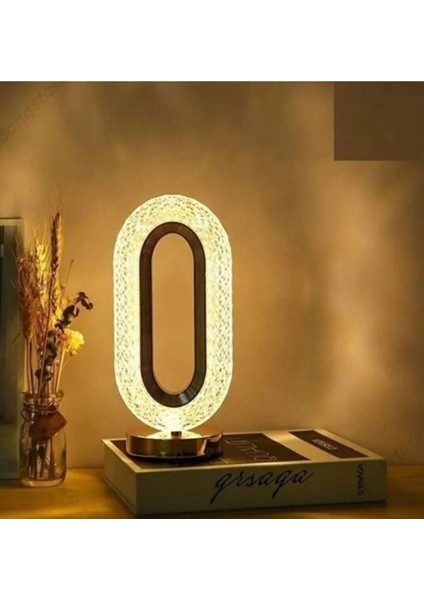 Dekoratif Şarjlı Kristal Elmas Masa Lambası Dokunmatik Romantik LED Gece Lambası 3 Renkli