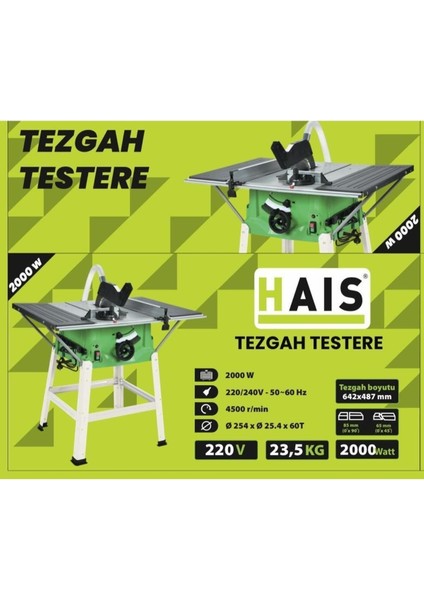 Tezgah Testere 2000 Watt