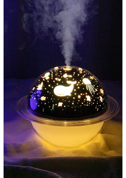 Hava Nemlendirici Difüzör Renk Değiştiren Oda Kokusu Humidifier Gece Lambası Uzay Model Satürn fırsatları