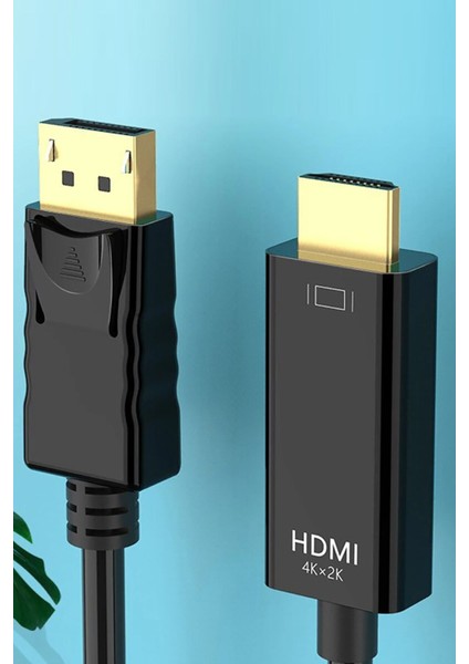 Displayport To HDMI Kablo Display Port Dp Hdmı Çevirici Dönüştürücü 1.8m Metre Display Port Kablo