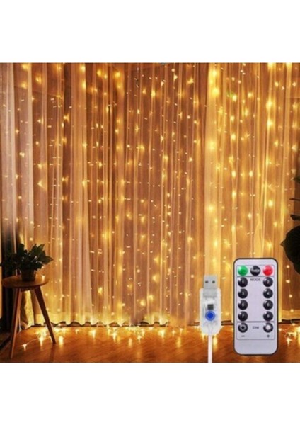 Perde Peri LED (Gün Işığı, 3x3 M, USB Besleme, Uzaktan Kumandalı, 8 Fonksiyonlu) fiyatları