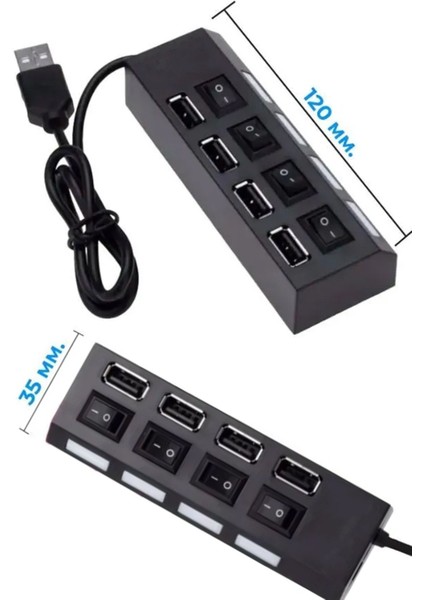USB Giriş Çoğaltma Aparatı 1 Girişi 4 Girişe Çeviren Aparat Süper Hızlı USB 3.0 Hub