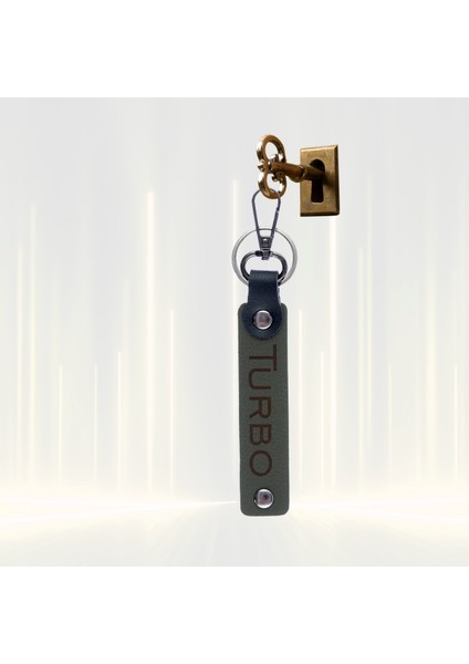 Turbo Yazı Desenli Kancalı Deri Anahtarlık, Ikili Set, Günlük Kullanım Anahtarlık Takım modelleri