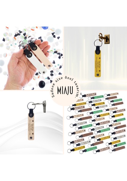 Yeni Dükkan Açılış Kutlamanız Için Markanıza Özel, 24' Lü Set, Hediyelik Hatıra Deri Anahtarlık indirimleri