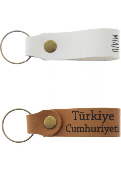 T.c. Yazılı Ikili Deri Anahtarlık, Özel Hediyelik T.c. Anahtarlık Yüksek Kalite Deri Aksesuar
