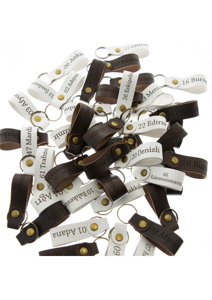 61 Trabzon Yazılı Ikili Set Deri Anahtarlık, Özel Günler Için En Iyi Hediye, Şehir Anahtarlığı fırsatları