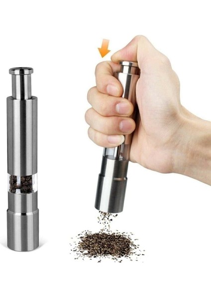 Karabiber Tuz Baharat Öğütücü Otomatik Basmalı Çelik Değirmen ( 2 Adet ) fiyatları