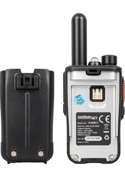 Aselsan A446C1 Tekli 16 Kanal 10KM Pmr 446 Telsiz (4741)