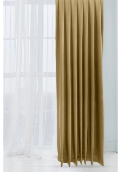 Hardal Şık Doğal Keten Fon Perde - Tek Kanat ve Bağlama Koluyla Beraber fiyatları