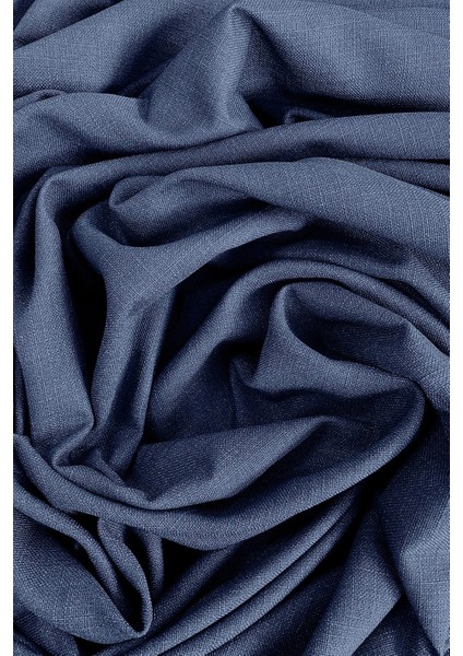 Lacivert Şık Doğal Keten Fon Perde - Tek Kanat ve Bağlama Koluyla Beraber fırsatları