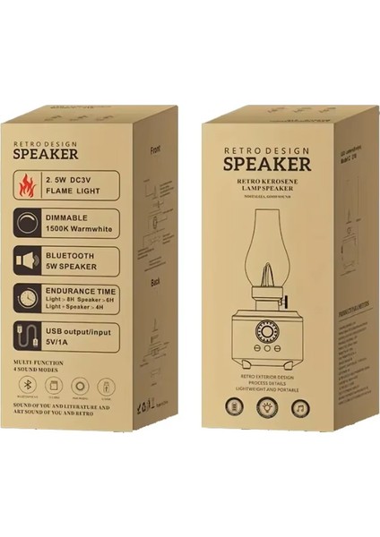 Nostaljik Retro Gaz Lambası Taşınabilir Bluetooth Hoparlör Çok Renkli USB Fm Radyo Aux Girişi fiyatları