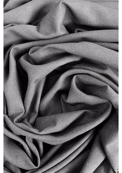 Antrasit Şık Doğal Keten Fon Perde - Sık Pileli Tek Kanat + Bağlama Kolu fırsatları