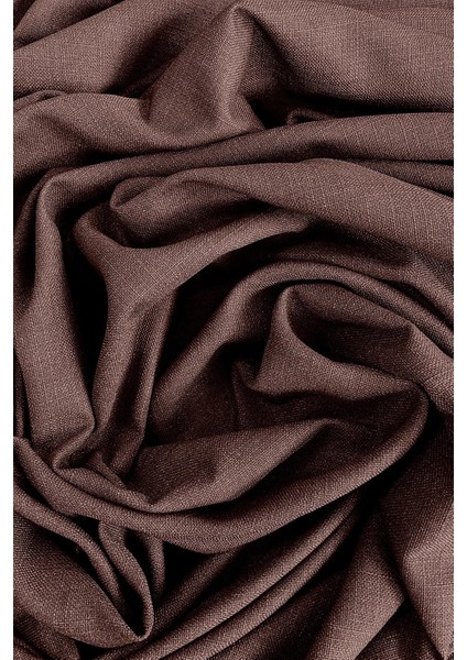 Kahverengi Şık Doğal Keten Fon Perde - Tek Kanat ve Bağlama Koluyla Beraber fırsatları