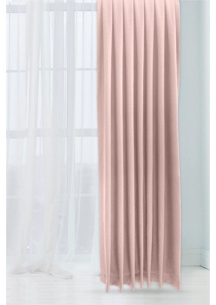 Pudra Şık Doğal Keten Fon Perde - Tek Kanat ve Bağlama Koluyla Beraber fiyatları