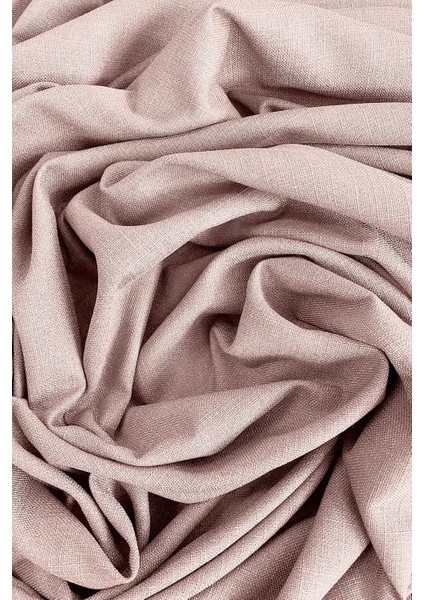 Pudra Şık Doğal Keten Fon Perde - Tek Kanat ve Bağlama Koluyla Beraber fırsatları