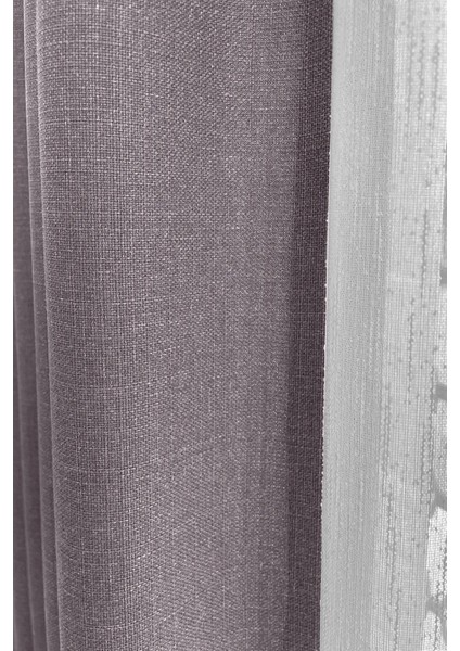 Açık Gri Şık Doğal Keten Fon Perde - Sık Pileli Tek Kanat + Bağlama Kolu modelleri