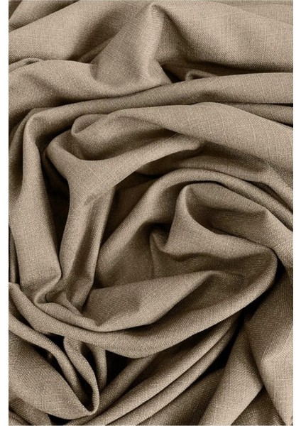 Bej Şık Doğal Keten Fon Perde - Sık Pileli Tek Kanat + Bağlama Kolu fırsatları