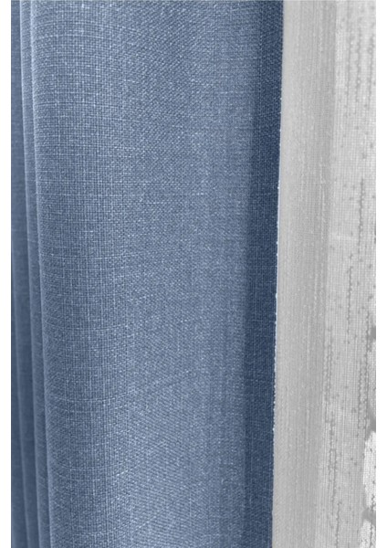Indigo Şık Doğal Keten Fon Perde - Tek Kanat ve Bağlama Koluyla Beraber modelleri