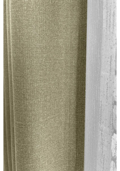 Çağla Şık Doğal Keten Fon Perde - Tek Kanat ve Bağlama Koluyla Beraber modelleri