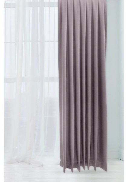 Açık Gri Şık Doğal Keten Fon Perde - Sık Pileli Tek Kanat + Bağlama Kolu fiyatları