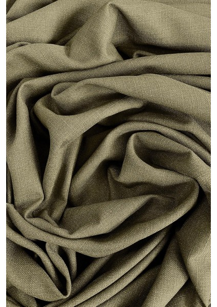 Haki Şık Doğal Keten Fon Perde - Tek Kanat ve Bağlama Koluyla Beraber fırsatları