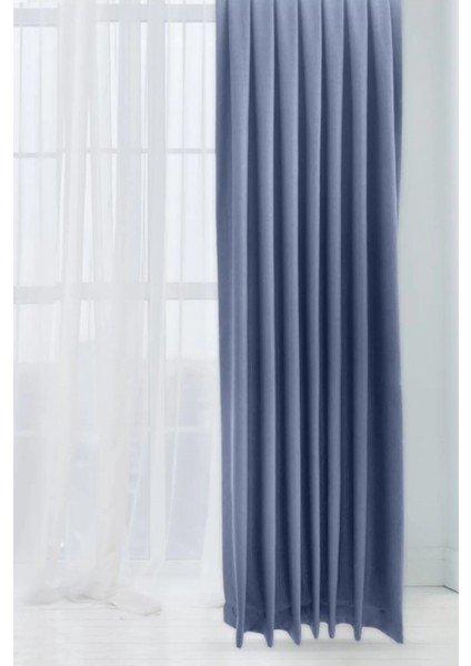 Indigo Şık Doğal Keten Fon Perde - Tek Kanat ve Bağlama Koluyla Beraber fiyatları