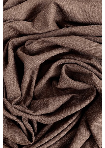 Sütlü Kahve Şık Doğal Keten Fon Perde - Tek Kanat ve Bağlama Koluyla Beraber fırsatları