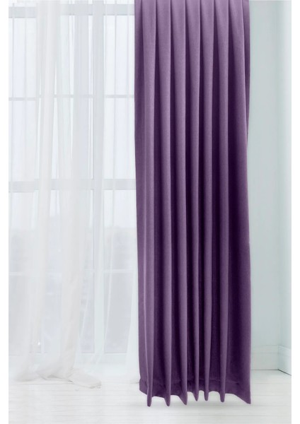 Mor Şık Doğal Keten Fon Perde - Tek Kanat ve Bağlama Koluyla Beraber fiyatları