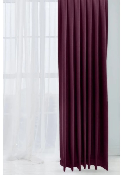 Vişne Şık Doğal Keten Fon Perde - Tek Kanat ve Bağlama Koluyla Beraber fiyatları