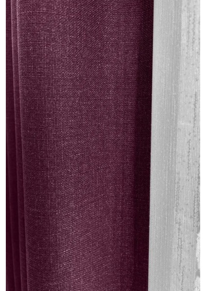 Vişne Şık Doğal Keten Fon Perde - Tek Kanat ve Bağlama Koluyla Beraber modelleri