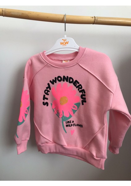 Kız Bebek ve Kız Çocuk Pembe Renkli Sweatshirt Modelleri Kız Çocuk Kazakları modelleri