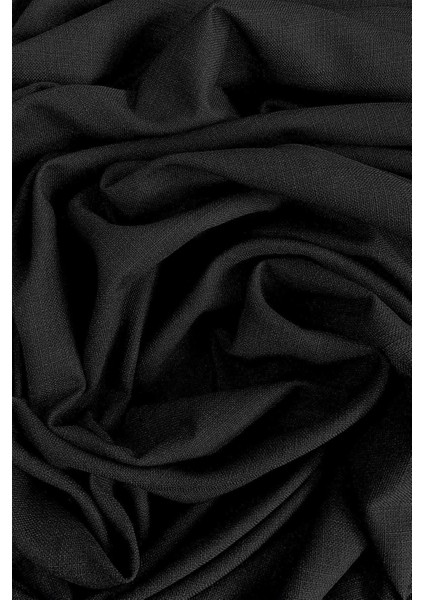 Siyah Şık Doğal Keten Fon Perde - Tek Kanat ve Bağlama Koluyla Beraber fırsatları