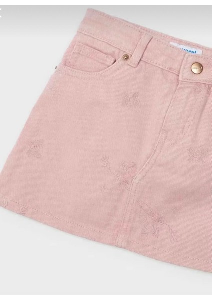 Kız Çocuk Işlemeli Kot Etek Pembe 3903 modelleri