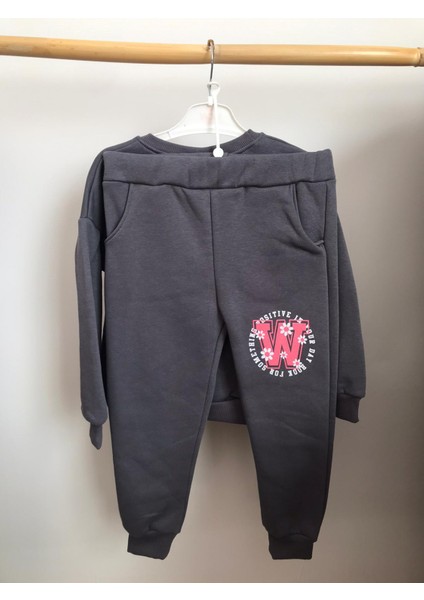 Kız Çocuk Alt-Üst Ikili Takım Kız Çocuk Antrasit Renkli Eşofman Takım modelleri