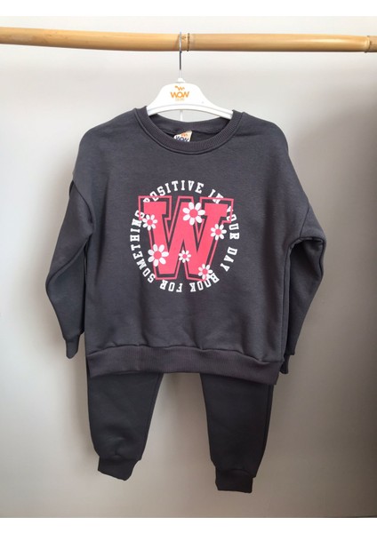 Kız Çocuk Alt-Üst Ikili Takım Kız Çocuk Antrasit Renkli Eşofman Takım fırsatları