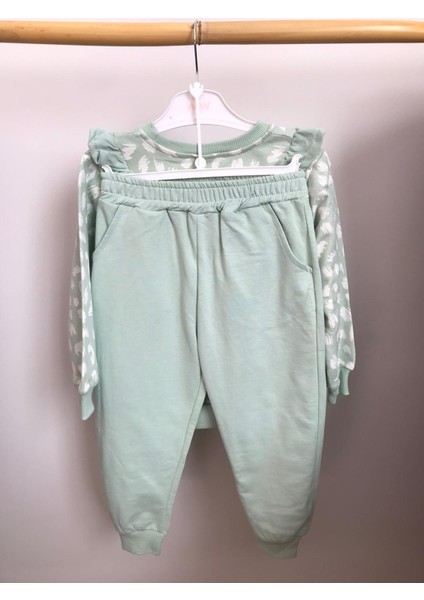 Su Yeşili Kız Çocuk Alt-Üst Ikili Takım Kız Çocuk Eşofman Takımı