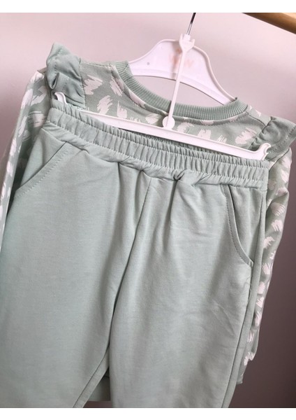 Su Yeşili Kız Çocuk Alt-Üst Ikili Takım Kız Çocuk Eşofman Takımı