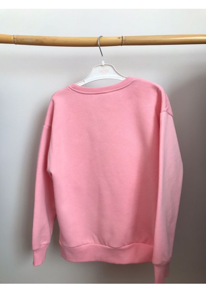 Kız Çocuk Sweat Kazak Modelleri Kız Çocuk Pembe Renkli Kazak Sweat Modeli %100 Pamuklu modelleri