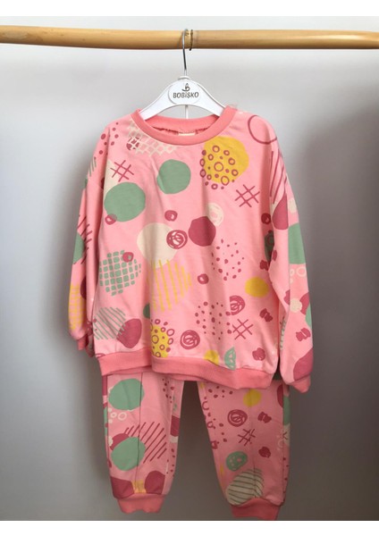 Kız Çocuk Alt-Üst Ikili Pembe Renkli Takım Kız Çocuk Eşofman Takım Kız Çocuk Pijama Takımları