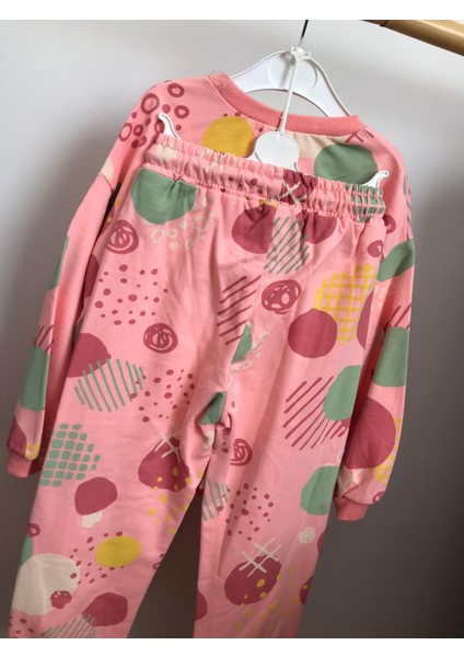 Kız Çocuk Alt-Üst Ikili Pembe Renkli Takım Kız Çocuk Eşofman Takım Kız Çocuk Pijama Takımları