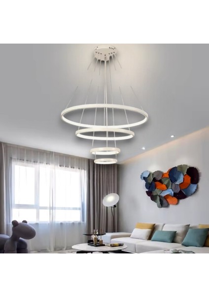 Robin Modern Dörtlü 4 Lü Sarkıt Avize Beyaz Işık