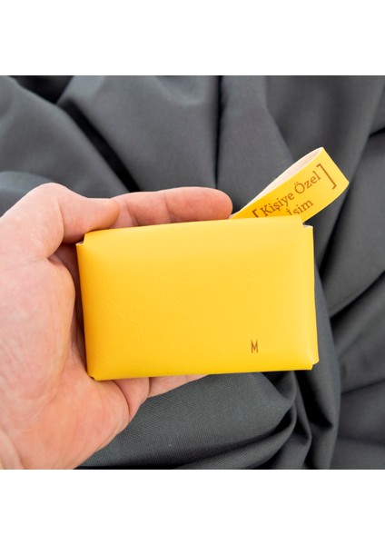 Sarı Renk Isme Özel Yüksek Kalite Bozuk Para Cüzdanı ve Anahtarlık Seti, Kişisel Aksesuar indirimleri