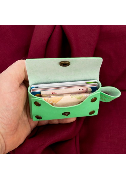 Fıstık Yeşil Renk, Isminize Özel Deri Bozuk Para Çantası ve Anahtarlık Seti, Kişisel Aksesuar fiyatları