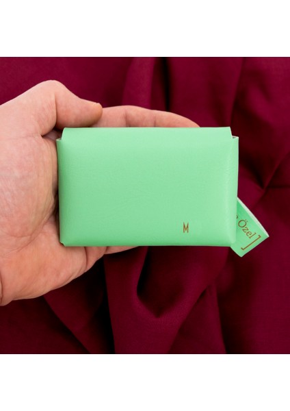 Fıstık Yeşil Renk, Isminize Özel Deri Bozuk Para Çantası ve Anahtarlık Seti, Kişisel Aksesuar indirimleri