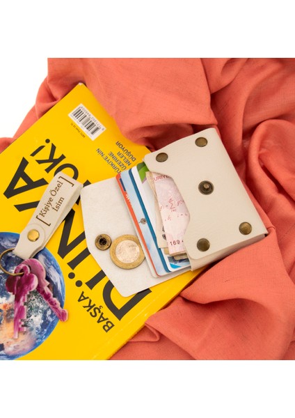 Taş Rengi Isme Özel Yüksek Kalite Bozuk Para Cüzdanı ve Anahtarlık Seti, Kişisel Aksesuar indirimleri