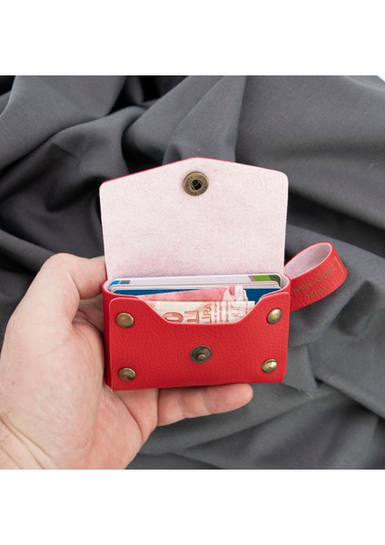 Kırmızı Renk Isme Özel Yüksek Kalite Bozuk Para Cüzdanı ve Anahtarlık Seti, Kişisel Aksesuar fiyatları